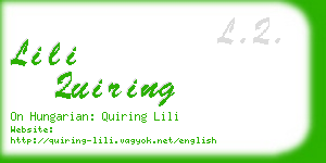 lili quiring business card